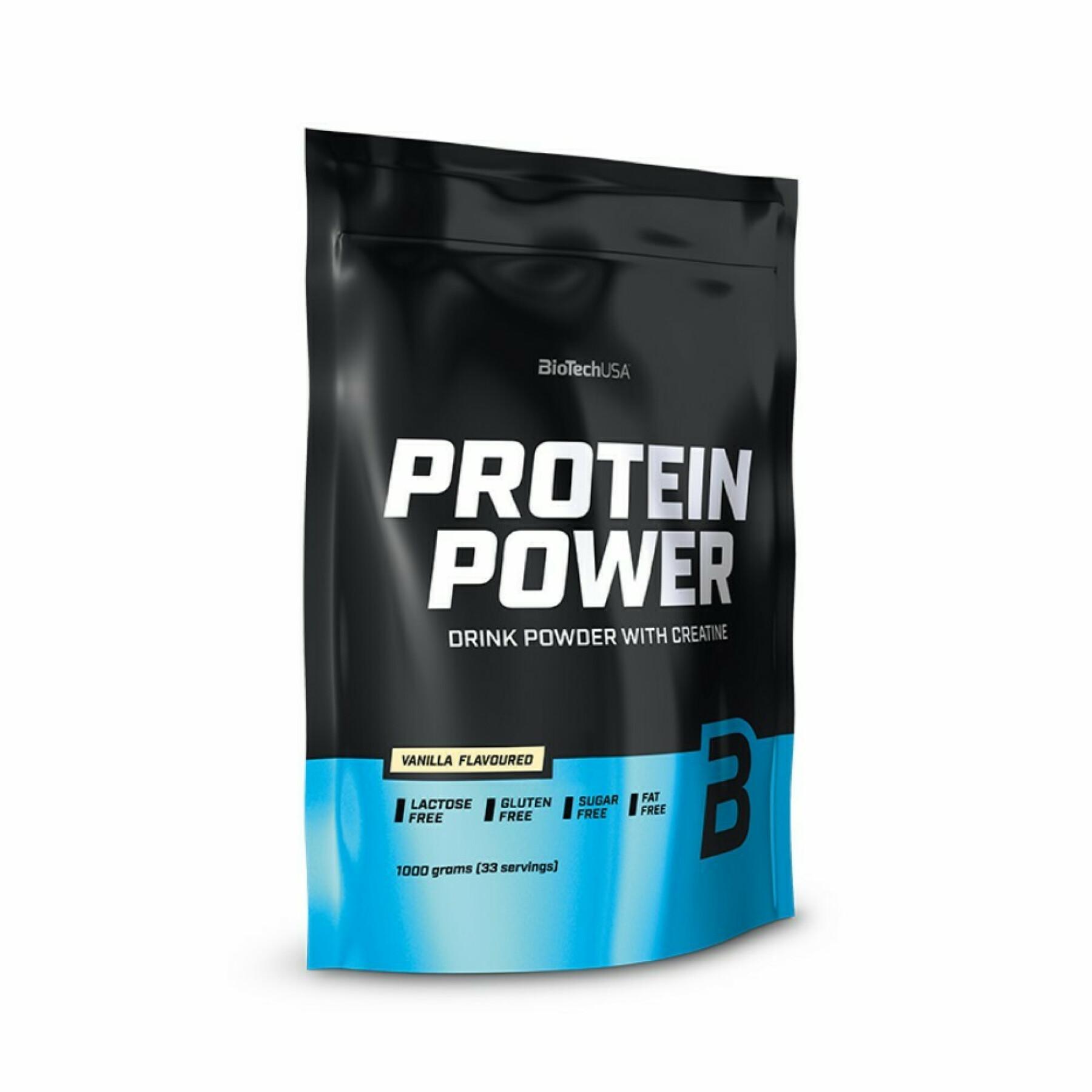 Pak van 10 zakjes proteïne Biotech USA power - Vanille - 1kg