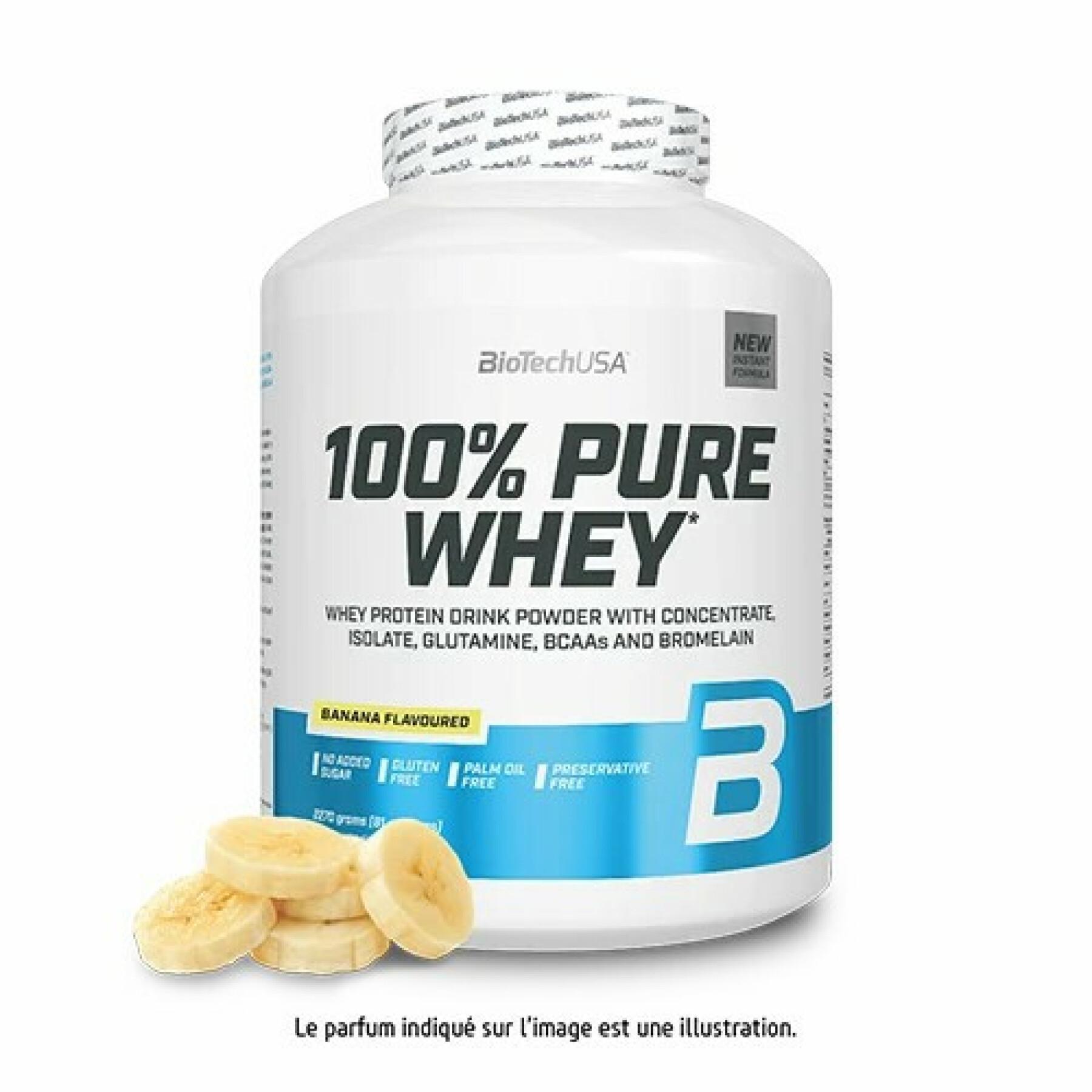 100% pure wei-eiwit pot Biotech USA - Banane - 2,27kg