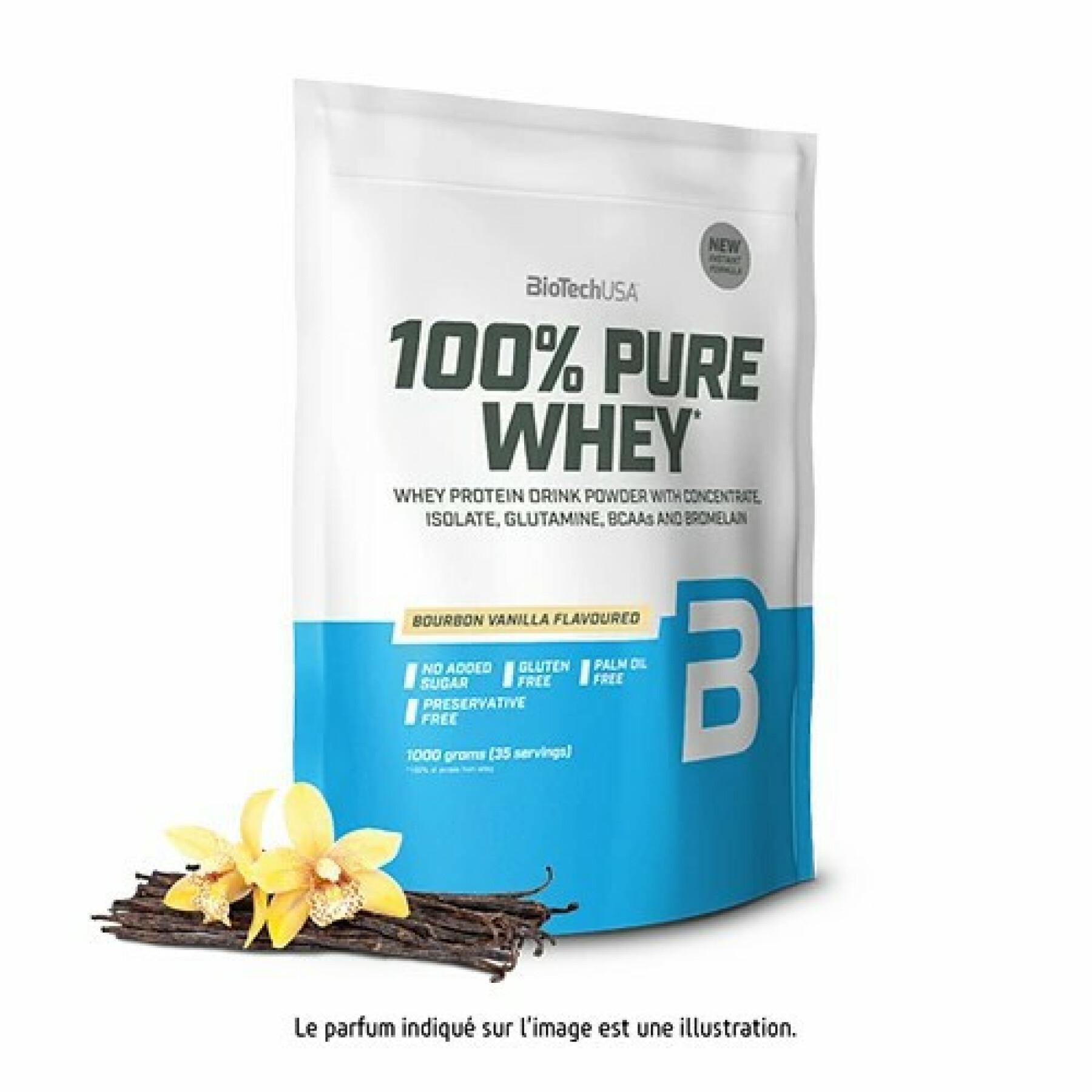 Pak van 10 zakken 100% zuivere wei-eiwitten Biotech USA - Vanille bourbon - 1kg