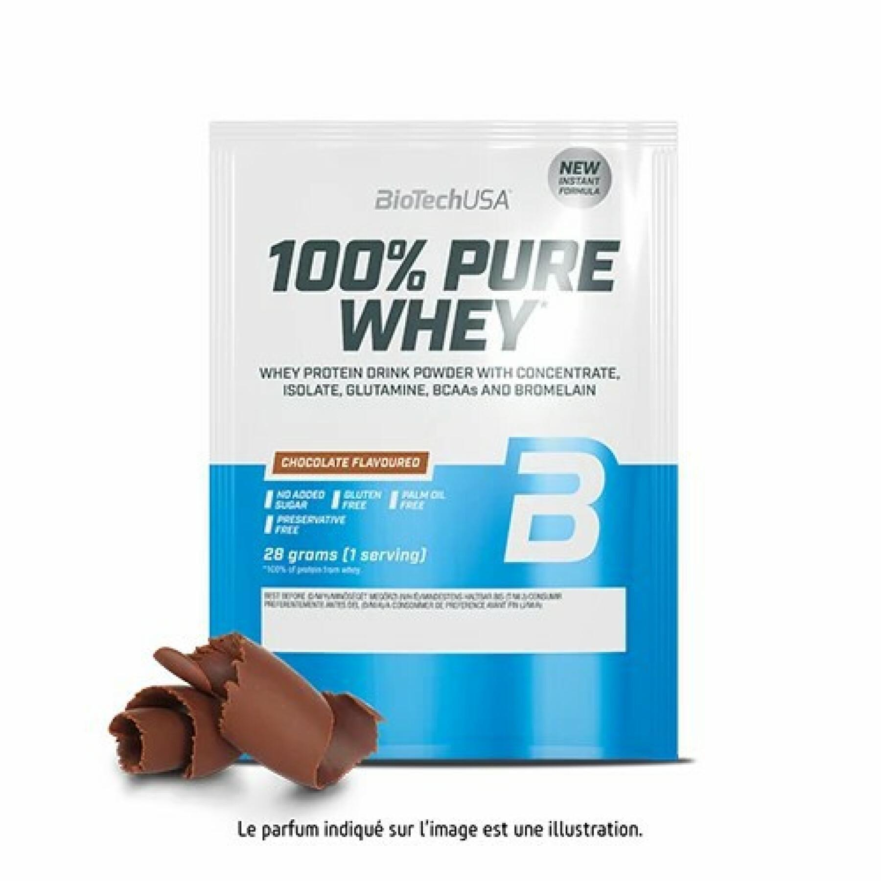 50 pakjes 100% zuivere wei-eiwitten Biotech USA - Chocolate - 28g