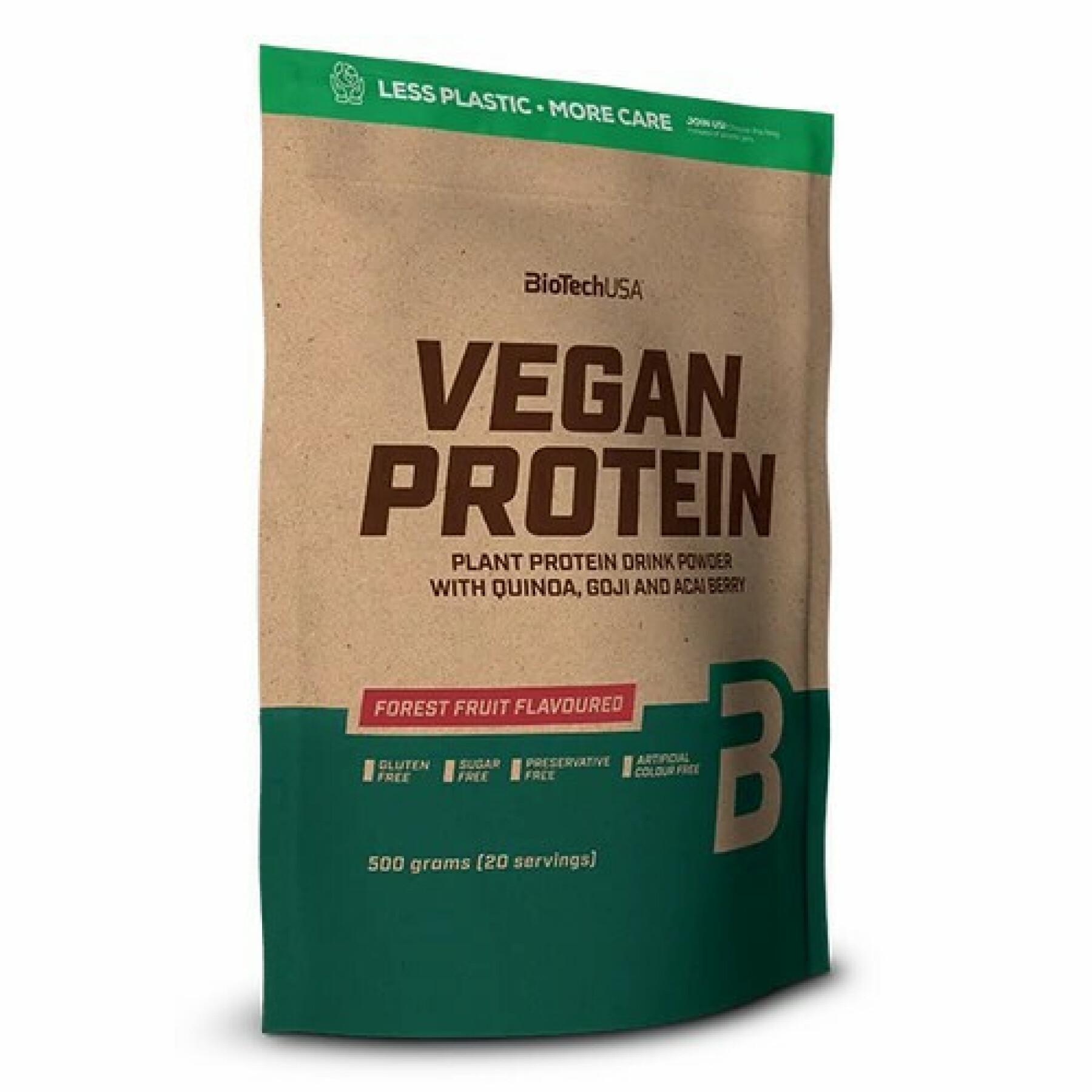 Pak van 10 zakjes veganistische proteïne Biotech USA - Fruits des bois - 500g