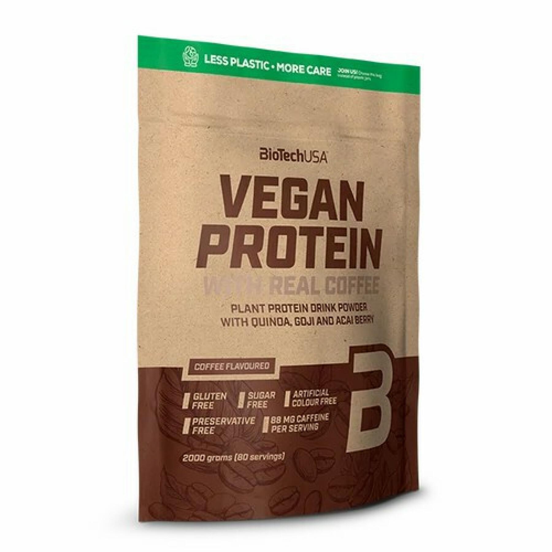 Set van 4 veganistische proteïnezakjes Biotech USA - Café - 2kg