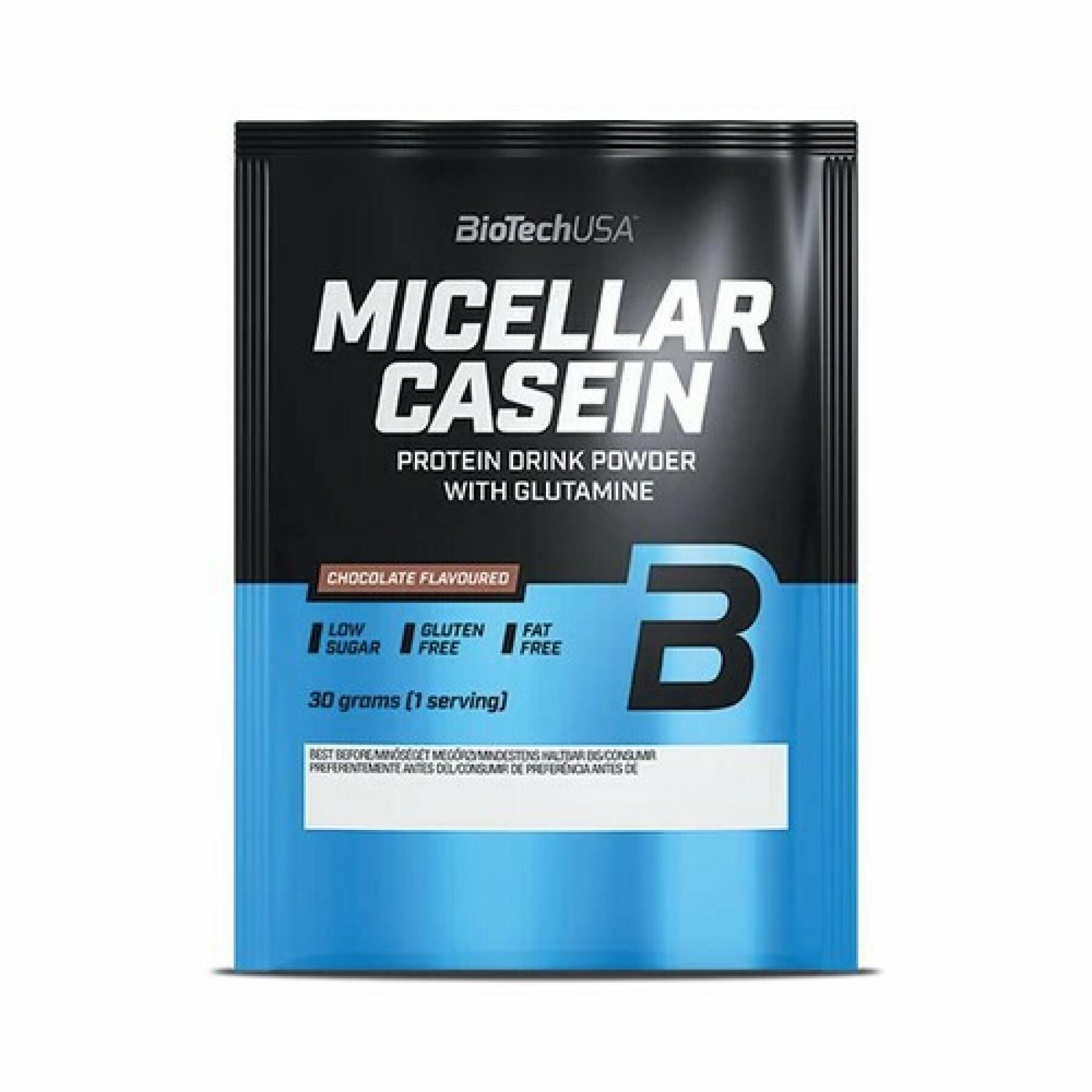 50 pakjes micellaire caseïne-eiwit Biotech USA - Chocolate - 30g