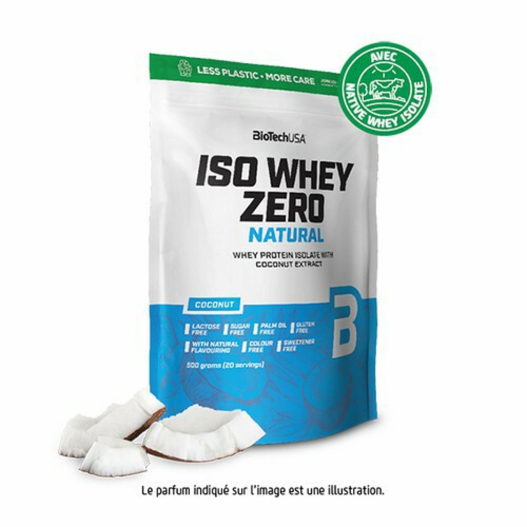 Pak van 10 zakjes proteïne Biotech USA iso whey zero lactose free - Coco - 500g
