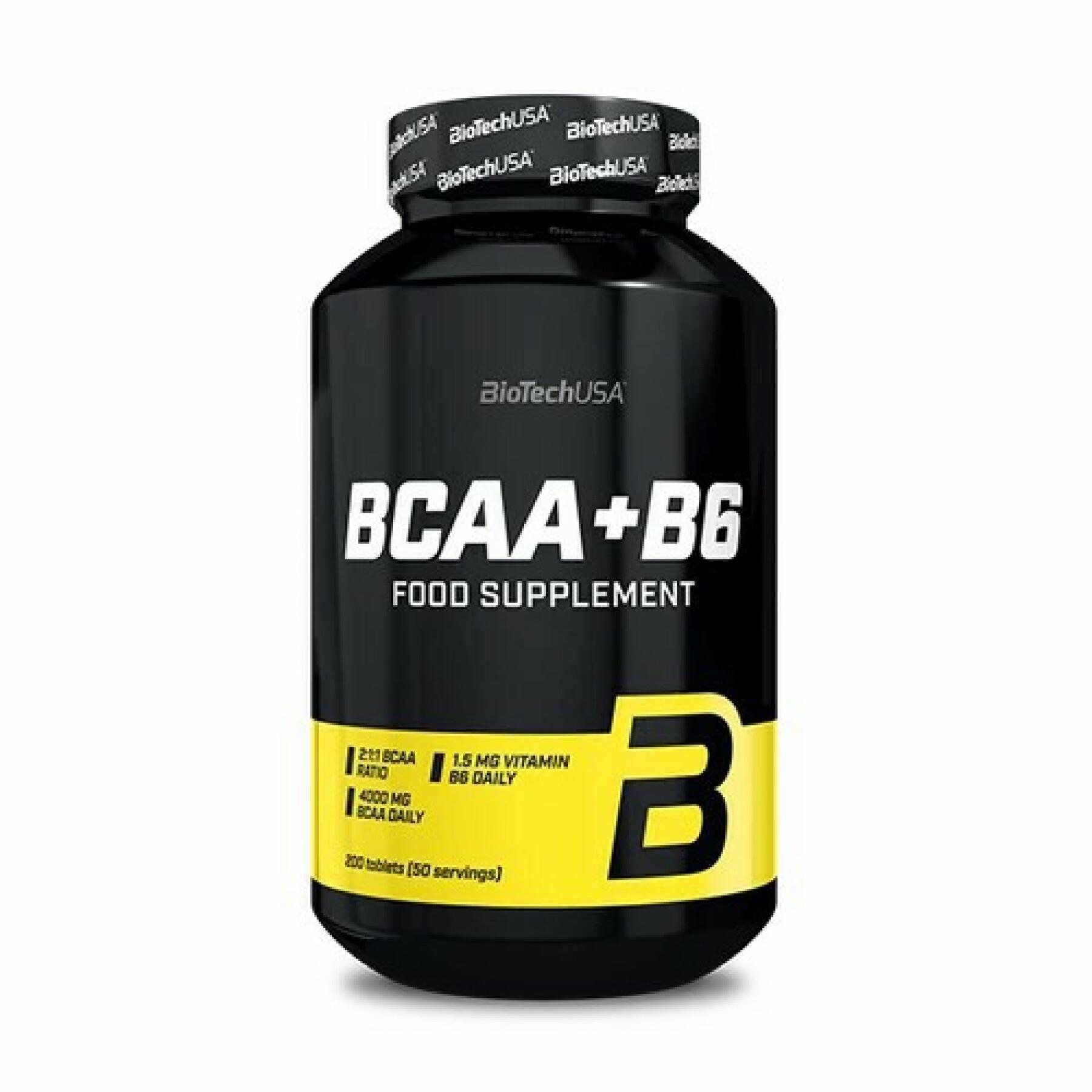 Set van 12 potjes aminozuren Biotech USA bcaa+b6 - 200 comp