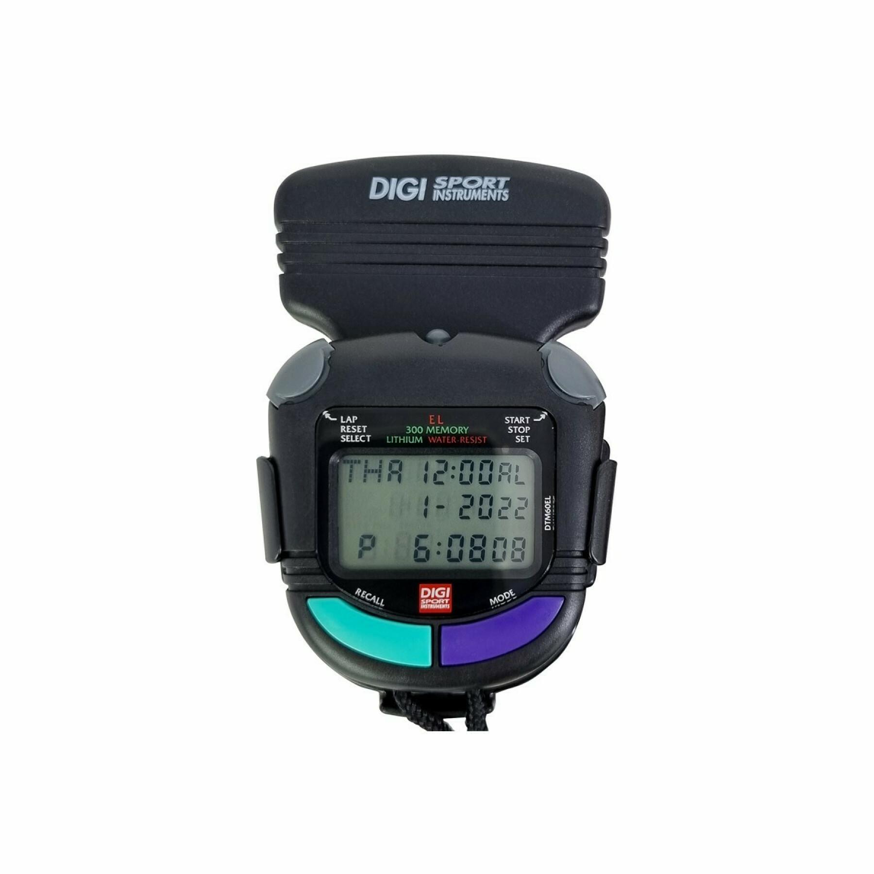 Stopwatch 300 geheugens + licht met clip Digi Sport Instruments DTM60EL