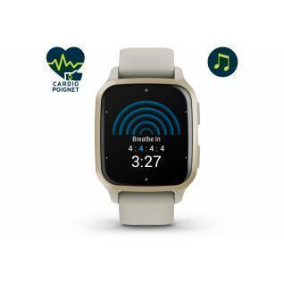 GPS horloge met witte siliconen band Garmin Venu Sq 2 Music Edition