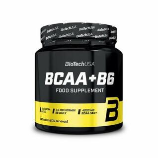 Set van 12 potjes aminozuren Biotech USA bcaa+b6 - 340 comp