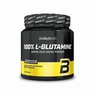 Set van 10 potjes aminozuren Biotech USA 100% l-glutamine - 240g