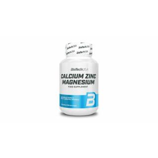 12 potjes calcium zink magnesium vitaminen Biotech USA - 100 Comp