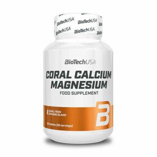 Set van 12 potjes vitamine calcium-magnesium Biotech USA - 100 comp