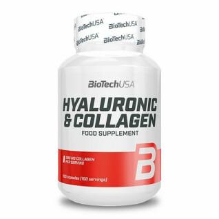 Set van 12 potjes vitamine hyaluron en collageen Biotech USA - 100 Gélul