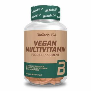 Set van 12 potjes veganistische multivitamine Biotech USA - 60 Comp
