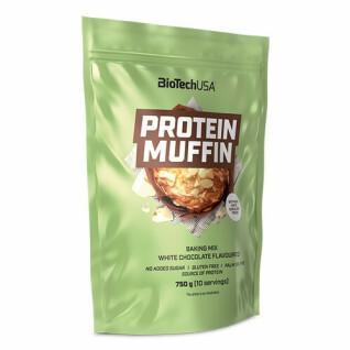 Set van 10 zakjes proteïnesnacks Biotech USA muffin - Chocolat blanc - 750g