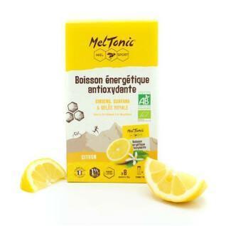 Doos van 8 zakjes organische antioxidant energiedrank citroen Meltonic 35 g